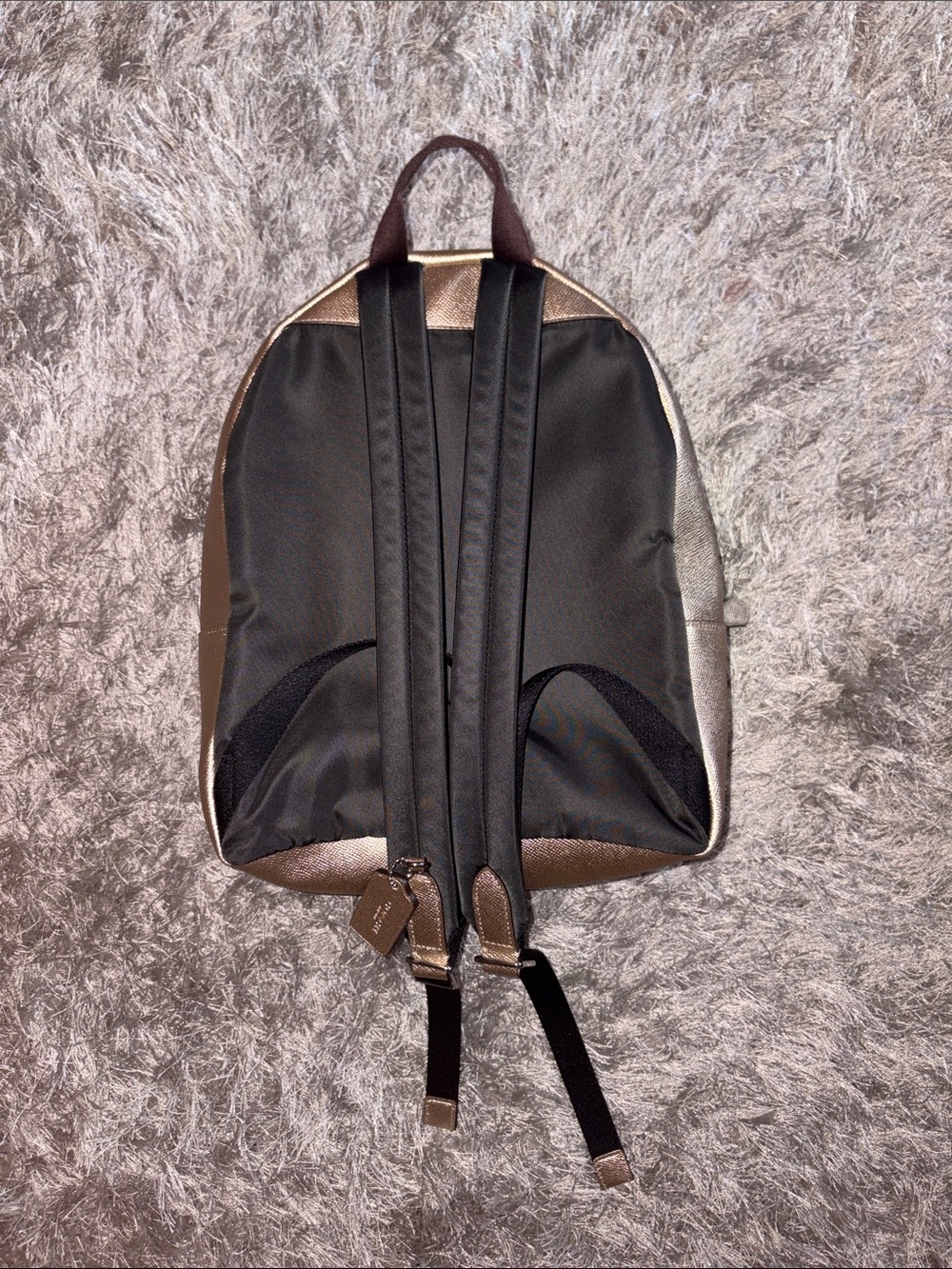 Coach Metallic Rose Gold Signature Mini Backpack - Picture 2 of 8